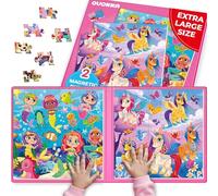 QUOKKA Puzzle Magnetico 3 4 Anni - 2x48 Pezzi Puzzle Bambini 5 6 Anni - Giochi da Viaggio per Ragazze e Ragazzi - Libro Magnetico Unicorno Sirene - Intrattenere Bambini In Aereo - Educativo Regalo