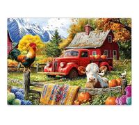 QUOKKA Puzzle per adulti - Puzzle da 500 pezzi a tema fattoria, collage originale rifinito a mano da artista, pezzi dal taglio unico, finitura opaca, riciclabile FSC