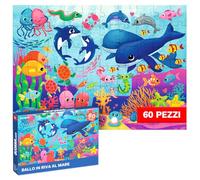 QUOKKA Puzzle Per Bambini Di 3-4 Anni - Puzzle Da 60 Pezzi Per Bambini Di 5-6 Anni - Con Animali Dell'Oceano - Gioco Educativo Di Apprendimento In Età Prescolare