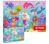 QUOKKA Puzzle Per Bambini Di 3-4 Anni - Puzzle Da 60 Pezzi Per Bambini Di 5-6 Anni - Con Sirena Glamour - Gioco Educativo Di Apprendimento In Età Prescolare