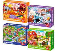 Quokka - Puzzle per bambini di 3 e 4 anni - 4 x 48 pezzi puzzle giganti da pavimento per bambini dai 3 ai 5 anni di Quokka - Puzzle per bambini dai 4 ai 5 anni - Giochi di puzzle per ragazzo e ragazza
