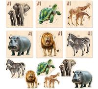 QUOKKA Puzzle realistici in legno per bambini da 1 a 3 anni, 38 x 38 cm, puzzle per bambini dai 2 ai 4 anni, giocattoli per bambini Safari Montessori, giochi di abilità motorie, regali per ragazzi e