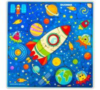 QUOKKA Puzzle Sistema Solare per Bambini 3 4 5 Anni - 28 Pezzi Puzzle Legno a Razzo Bambini 7 8 Anni - Montessori Giocattoli in Legno - Giochi Educativi - Regalo per Ragazze e Ragazzi dai 3 ai 7