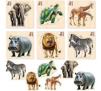 QUOKKA Realistic Wood Puzzles for Toddlers 1-3 Year Old - 5,9 x 5,9 pollici Kids Puzzle Ages 2-4 - Safari Montessori Toddler Toys - Motor Skills Games Gifts for Boys and Girls