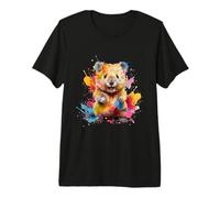 Quokka ridente con Schizzi Colorati di Vernice Maglietta Premium