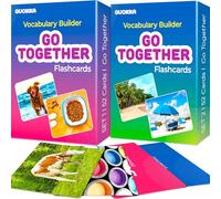 QUOKKA Set di 2 carte flash learning 2 x 52 - Go Together - Vocabulary Builder - Words&Sentences