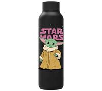 Quokka The Mandalorian GROGU Neon - Borraccia termica in acciaio inox Solid Jet Black 630 ml