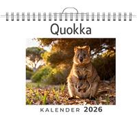 Quokka: Wandkalender 2026, Kalender DIN A4 quer, Monatskalender im Querformat mit Kalendarium, das perfekte Geschenk