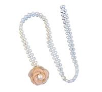 Quoravel Catena da donna con perle in vita, regolabile con perle finte e fiore 3D, cintura per abito da sposa per occasioni speciali UK