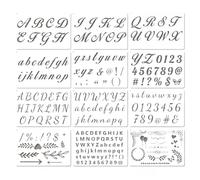 Quorumsg 12 Pezzi Stencil Lettere e Numeri, 21 x 14cm Stencil per Pittura in PET, Riutilizzabili Stencils Letter Set da 1.5-15cm Letter, per Scrapbooking Disegno Graffiti Scrittura