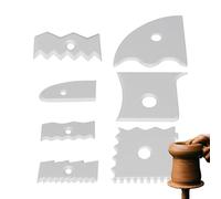 Quorvex Costole per Ceramica - 7 Pezzi Costine per Texture Argilla Utensili per Ceramica,Attrezzatura per Arti Visive Scraper Intaglio per Scuola Laboratorio Adulti Principianti Appassionati Progetti