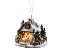 Quorvex Decorazioni natalizie per albero, ciondolo in acrilico 2D a forma di albero della casa, decorazioni per le vacanze, per finestre, feste, vacanze, casa, parete, auto, zaino, celebrazioni