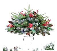 Quorvex Riempitore Urne Albero di Natale da Esterno | Decorazione per Urne con 60 Luci LED,Decorazione Natalizia a Batteria per Interni ed Esterni Giardino Ingresso Viale - Decorazioni per Giardino