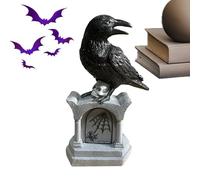 Quorvex Statua Corvo Halloween | Decorazioni Con Statuette Gotiche Di Corvo Per Tomba - Decorazioni Per La Casa Di Scultura Estetica Per Interni Ed Esterni Soggiorno Giardino Armadio E Ingresso