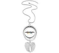 Quote A Great Man Is Great For He Wants To Be A Great Man Ciondolo Angelo Wings Rotante Collana Gioielli