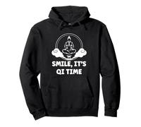 Quote Relaxation Qi-Gong Simple Smile It's Qi Time Qigong Felpa con Cappuccio