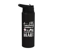 Quote - Teaching Is A Work Of Art, Teacher, bianco Stainless Steel Insulated Water Bottle