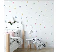 QuoteMyWall 150 Adesivi da Parete a Pois Pastello Danesi, Decalcomanie per Cameretta e Camere da Letto, Rimovibili