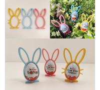 Quoti3d Set di 6 portauova di Pasqua decorative - compatibili Kinder Surprise - riutilizzabili