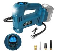 QUPERR Compressore d'aria portatile compatibile con batterie Makita 18V, Gonfiatore elettrico fino a 10,3 bar con luce LED e arresto automatico per auto, moto, bici, palloni (senza batteria)