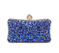 Qurlon Elegante borsa da donna per abito da sera, versatile, pochette per eventi formali, matrimoni, borsa impreziosita, Blu