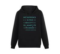 QURUMBAGH Intelligence Is The Ability To Adapt To Change Funny Stephen Hawking Mens Hoodies Pullover Hoody Black Sweatershirt L