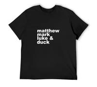QURUMBAGH Matthew Mark Luke & Duck Cult Movie Print Unisex T-Shirts Men Tee Cotton Tops Black Shirt S