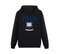 QURUMBAGH Yale University - Coat of Arms Mens Hoodies Pullover Hoody Black Sweatershirt S