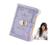 Qurygin Diario con serratura, formato B6, in pelle PU, con lucchetto e chiave, 360 pagine, agenda per donne e ragazze, organizer personale, taccuino ricaricabile