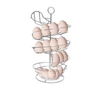 Qurygin Dispenser a spirale per uova, in filo metallico, per esporre uova di gallina, grande dispenser per dormitorio, appartamento, casa, condimento e conservazione della cucina