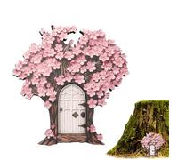 Qurygin Porta delle fate per parete, 10 × 9,5 cm, stile, in legno, per la creatività, porte della casa, piccole porte da giardino delle fiabe, porte da giardino per esterni, ornamenti