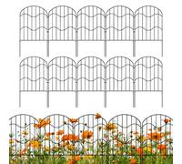 Qurygin Recinzione da giardino - Recinzione in metallo antiruggine - 10 x recinzione temporanea per animali domestici, prato, patio, aiuole, uso cortile paesaggistico evento