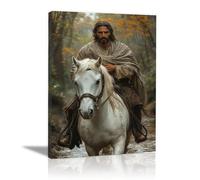QUSAAOU Arte Murale Moderna Cavalcata su cavallo bianco nella foresta nebbiosa Stampe Da Parete Camera Da Letto Cucina Wall Art Canvas Grandi Decorazione Murale Grafica Immagini -40x60cmIncorniciato