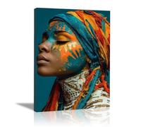 QUSAAOU Quadro Camera Letto Trucco variegato turbante multicolore espressione libera Quadri Astratti Moderni Adatti Per Decorare Le Pareti Del Soggiorno Della Sala Da Pranzo Ma -40x60cm1 Incorniciato