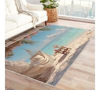 QUSAAOU Tappeto da soggiorno Beach Tree, tappetino per divano, tappetino per camera da letto, tappeti da esterno, adatto a varie scene tra cui centri commerciali caffè, facile da pulire-60x90cm
