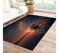 QUSAAOU tappeto lavabile con motivo a nave gigante, tappetino a tema mare misterioso, tappeto antiscivolo per la decorazione domestica soggiorno, camera da letto, corridoio-90x120cm