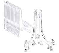Qusedwey 24 Pezzi Cavalletto nel Plastica per Espositori Portafoto Cavalletto per Matrimoni, Decorazioni per La Casa (Trasparente, 5 Pollici)