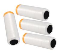 Qusedwey 4 Rotoli di Fogli di Plastica Trasparente 4.9X 65.5 Ft Pellicola per Mascheratura Pre-Nastrata Panni Gocciolanti per la Verniciatura di Rivestimenti per Vernici Automobilistiche