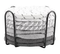 Qusedwey 8 Pezzi Sottobicchieri per Bevande con Supporto, 4 Colori Sottobicchieri Assorbenti per Bevande, Set di Sottobicchieri nel Tessuto di Cotone per La Decorazione Domestica B