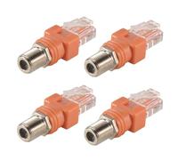 Qusedwey Adattatore da Coassiale un Ethernet, Confezione da 4 Convertitori Coassiali da F Femmina un RJ45 per Tester di