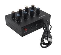 Qusedwey AU-404 Audio Stereo Mixer A Ingressi e Uscite Multicanale Mixing Audio Musicale A Doppio Canale Uscita in Facile Installazione Facile da Usare