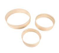 Qusedwey Cerchio Floreale in bambù, Confezione da 15 Pezzi 3 Misure Acchiappasogni in Legno di bambù con Cerchio per Decorazioni Nuziali Acchiappasogni e