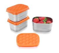Qusedwey Contenitori per Snack per Bambini da 3 Pezzi Contenitori per il Pranzo per Bambini Contenitori per Alimenti di Piccole Dimensioni A Prova di Perdite Facili da Aprire con Coperchi In Silicone