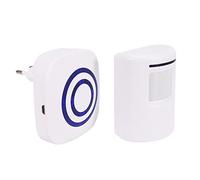 Qusedwey Door Chime, rilevatore di sensori di movimento wireless per porte aziendali Segnalatore acustico intelligente per Allarme di sicurezza per con 1 ricevitore plug-in e 1 rilevator