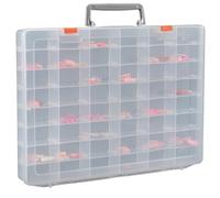 Qusedwey Grande Scatola Organizer in Plastica da 48 Griglie con Divisori Regolabili, Organizer per Riporre Oggetti Artigianali, Scatola per Attrezzatura, Trasparente