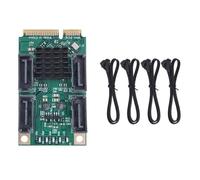 Qusedwey Mini PCI-e 4 Port III 6G Scheda Controllore Mini PCI Express SATA3.0 Scheda Adattatore Mini PCI Express SSD Facile Installazione Facile da Utilizzare