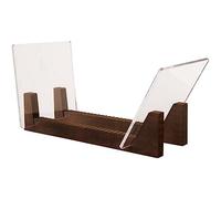 Qusedwey Supporto per Dischi nel Vinile Supporto per Display con estremità Acriliche di Grande capacità Supporto da Tavolo per Album nel Vinile LP nel Legno