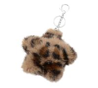 Qusinfc Accessorio alla moda in peluche a forma di stella con comoda borsa da appendere, ornamento ideale per decorare borse portachiavi a stella vintage, Marrone 1, Taglia unica