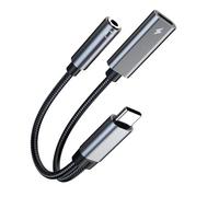 Qusinfc Adattatore per cuffie da tipo C a 3,5 mm e cavo di ricarica con cavo di ricarica rapida da 60 W per telefono 15/16 C Dongle per cuffie