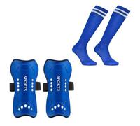 Qusinfc Bambini Giovani Calcio Parastinchi Pastiglie e Protezioni Maniche Ragazzi Ragazze Gioco di Calcio Formazione Attrezzature Da Calcio Set Sopra Ginocchio